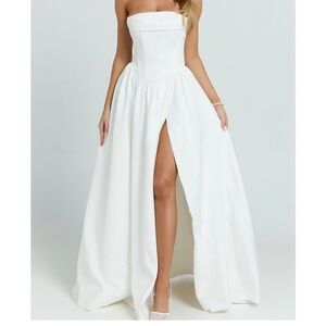 Showpo Jeannie Maxi Dress - Corset Panel High Split Dress